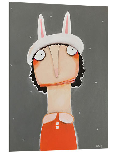 Foam board print Magda Ziegenhain Wearing a Rabbit Cap