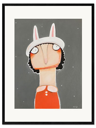 Framed art print Magda Ziegenhain Wearing a Rabbit Cap