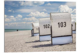 Gallery print Everything knows - beach chairs, clouds and sand