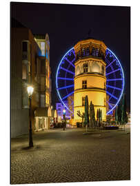 Magnettafel Schlossturm in Düsseldorf mit blauem Riesenrad