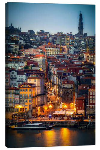Canvastavla Porto på kvällen, Portugal