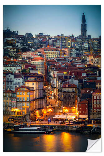 Naklejka na ścianę Porto in the evening, Portugal