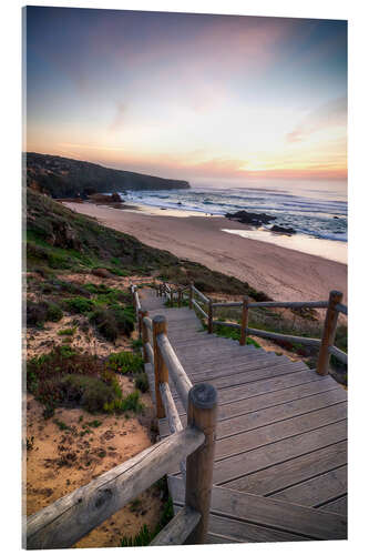 Acrylic print Walk on the beach of Portugal