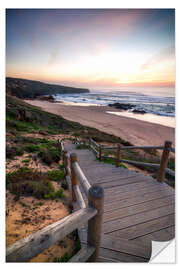 Naklejka na ścianę Walk on the beach of Portugal