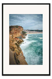 Gerahmter Kunstdruck Küste von Nazaré, Portugal