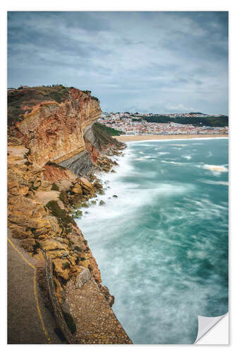 Wandsticker Küste von Nazaré, Portugal