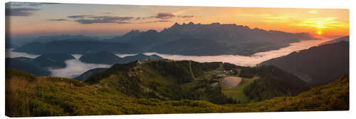 Tableau sur toile Lever du soleil sur le massif du Dachstein dans les Alpes