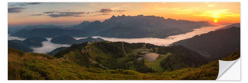 Wandsticker Sonnenaufgang am Dachstein in den Alpen