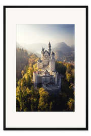 Gerahmter Kunstdruck Schloss Neuschwanstein im Herbst