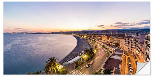 Selvklebende plakat Promenade des Anglais in Nice