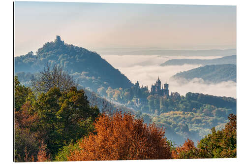 Gallery Print Drachenfels mit Nebel im Rheintal