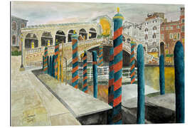 Tableau en plexi-alu Pont du Rialto sur le Grand Canal, Venise