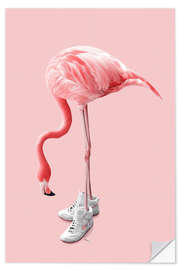 Selvklebende plakat Sneaker Flamingo