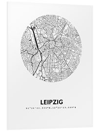 Foam board print City map of Leipzig, circle