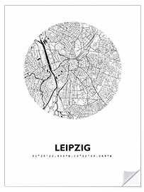 Wandsticker Stadtplan von Leipzig, Kreis