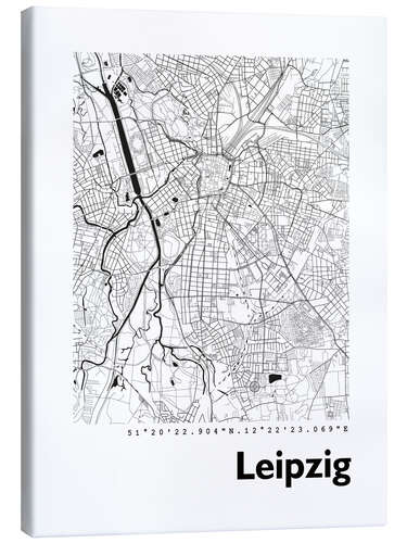 Canvas print City map of Leipzig