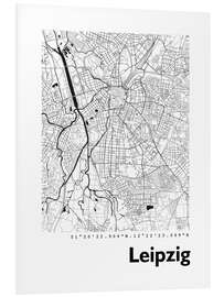 Foam board print City map of Leipzig