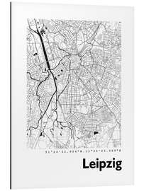 Magnettafel Stadtplan von Leipzig