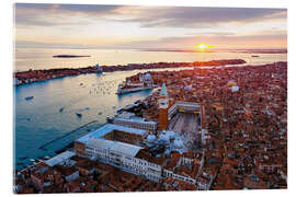 Akrylbilde Aerial view of Venice at sunset