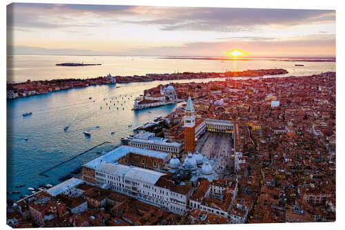 Canvas print Aerial view of Venice at sunset