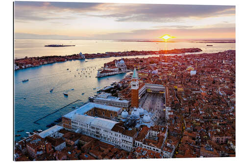 Gallery print Aerial view of Venice at sunset