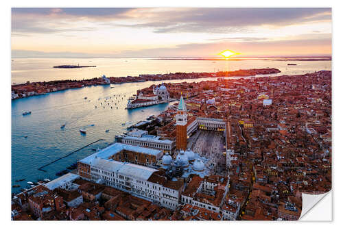 Vinilo para la pared Vista aérea de Venecia al atardecer