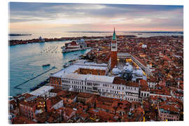 Akrylbilde Aerial view of St Mark&#039;s square at sunset, Venice