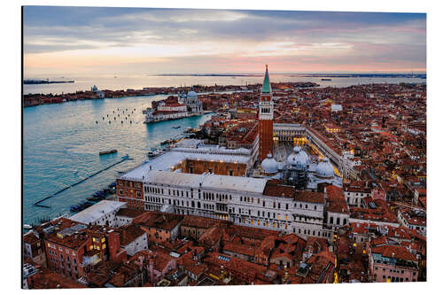 Aluminium print Aerial view of St Mark's square at sunset, Venice