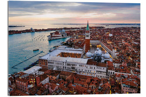 Gallery print Aerial view of St Mark's square at sunset, Venice