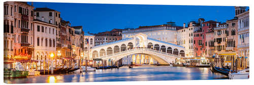 Canvas print Rialto bridge panoramic, Venice, Italy