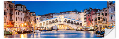 Selvklebende plakat Rialto bridge panoramic, Venice, Italy