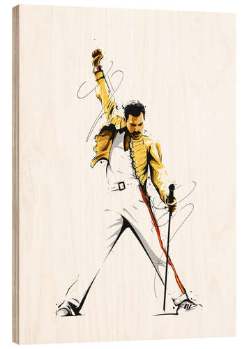 Stampa su legno Freddie Mercury