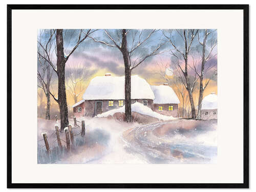 Framed art print Farm in winter