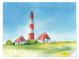 Selvklebende plakat Lighthouse Westerheversand