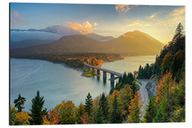 Aluminium print Autumn at Sylvensteinsee in Bavaria