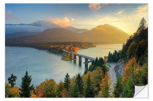 Sisustustarra Autumn at Sylvensteinsee in Bavaria