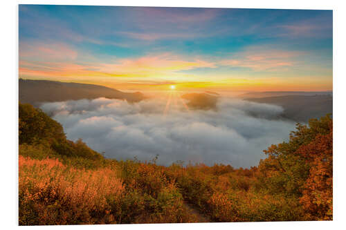 Foam board print Saar loop in the fog