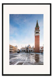 Gerahmter Kunstdruck Sonnenaufgang am Markusplatz, Venedig