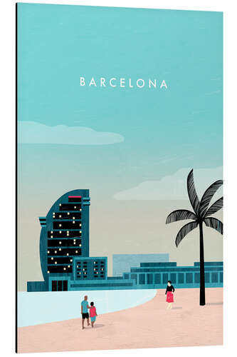 Print på aluminium Illustration Barcelona