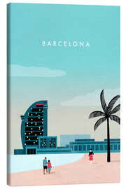 Lærredsbillede  Illustration Barcelona - Katinka Reinke