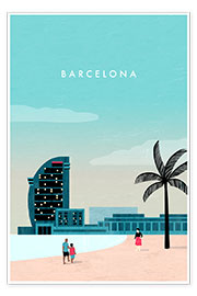 Poster Barcelona Illustration