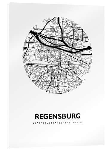 Gallery print City map of Regensburg