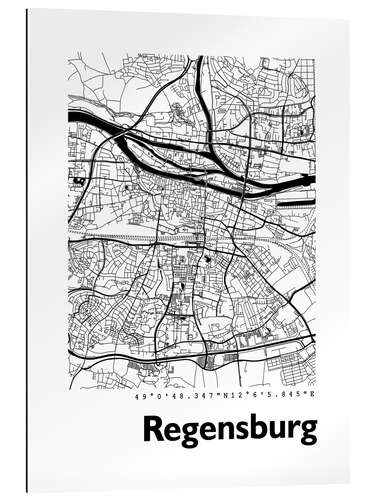 Gallery print City map of Regensburg