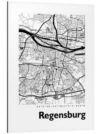 Magnettafel Stadtplan von Regensburg