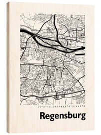 Obraz na drewnie City map of Regensburg