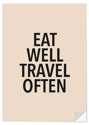 Selvklebende plakat Eat well, travel often