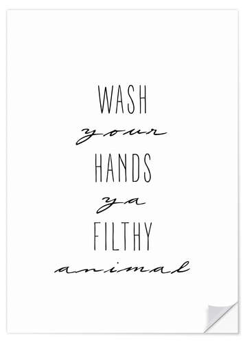 Selvklebende plakat Wash your hands