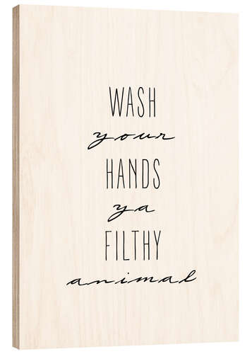 Wood print Wash your hands