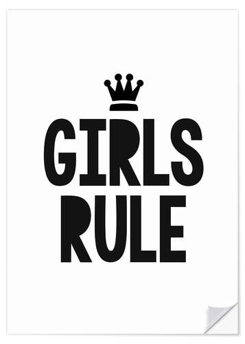 Selvklebende plakat Girls rule