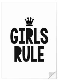 Selvklebende plakat Girls rule